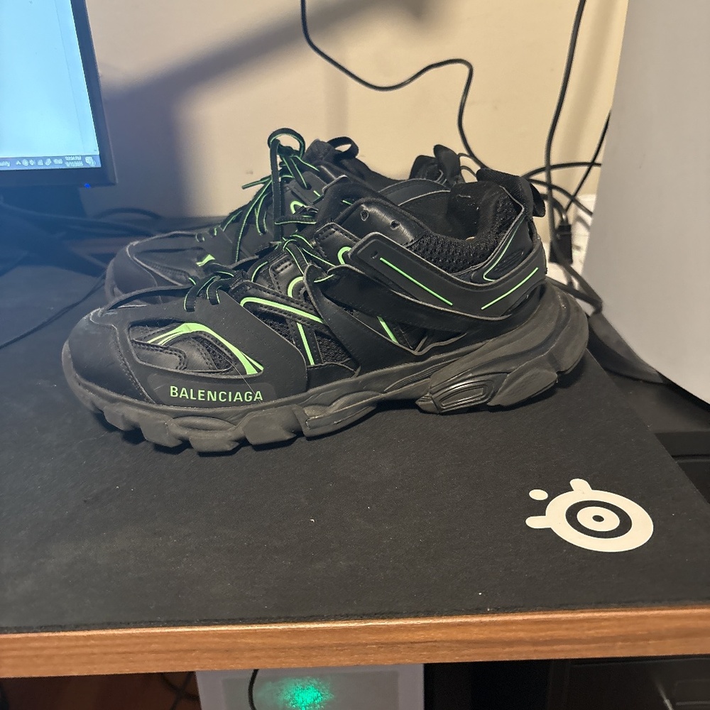Black and green Balenciaga tracks